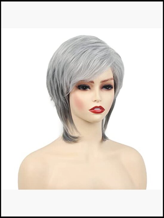 Short Pixie Cut Wig with Bangs Natural Layered Synthetic Hair Heat Resistant